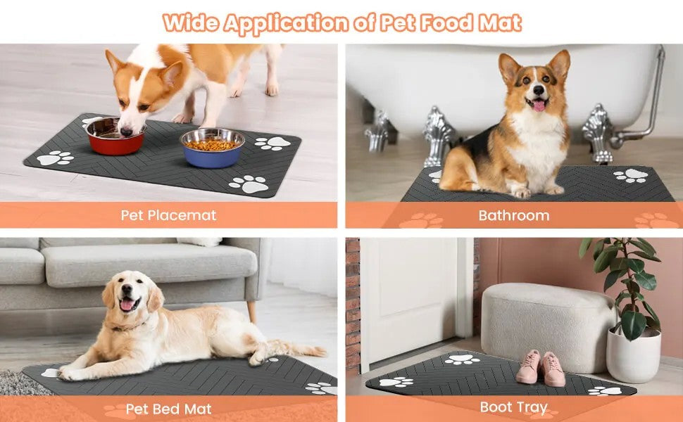 Tapete de alimentação para animais de estimação absorvente