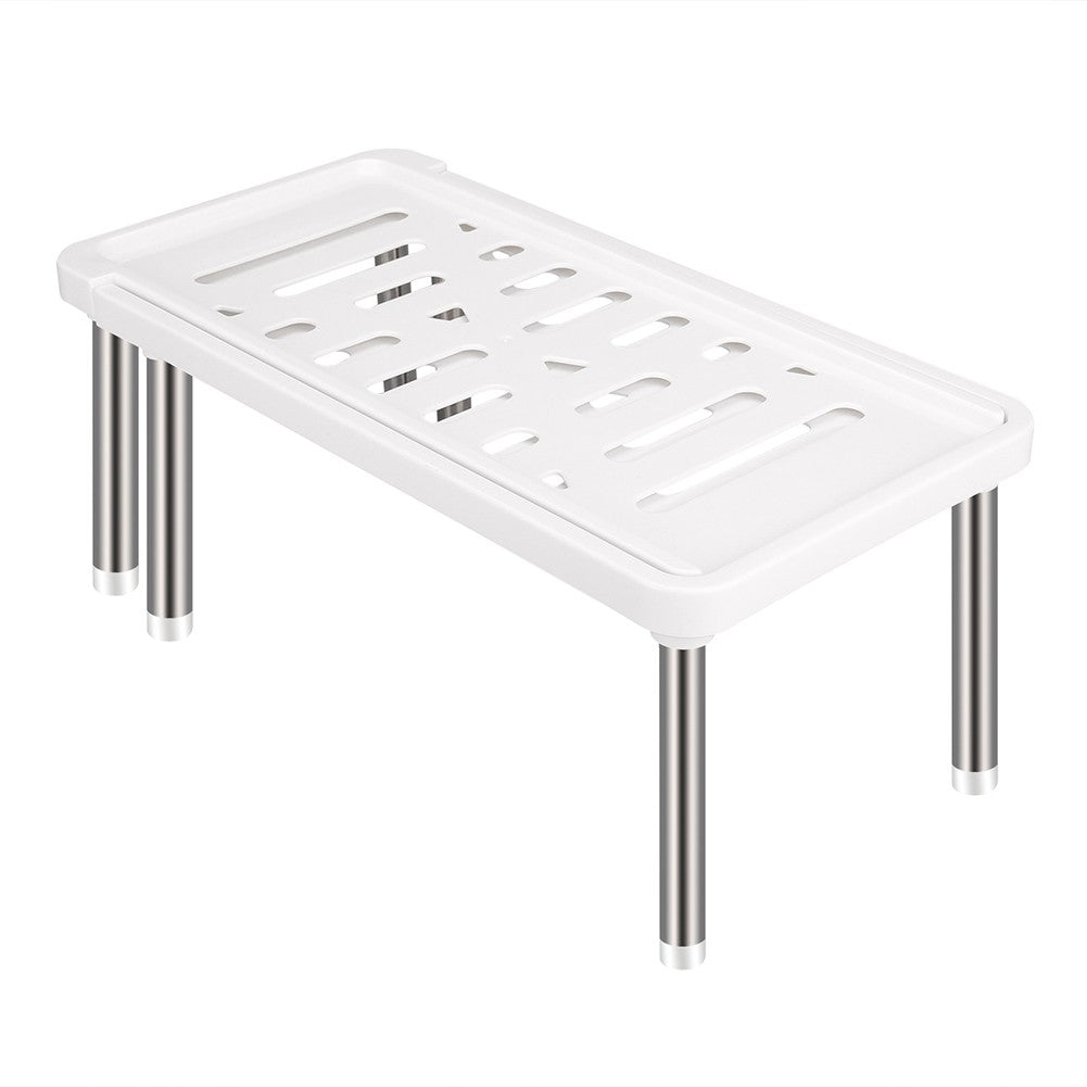 Prateleira de armário expansível 35cm a 61cm, organizador de prateleira de plástico para armário de cozinha, rack de armazenamento multifuncional para armários de cozinha