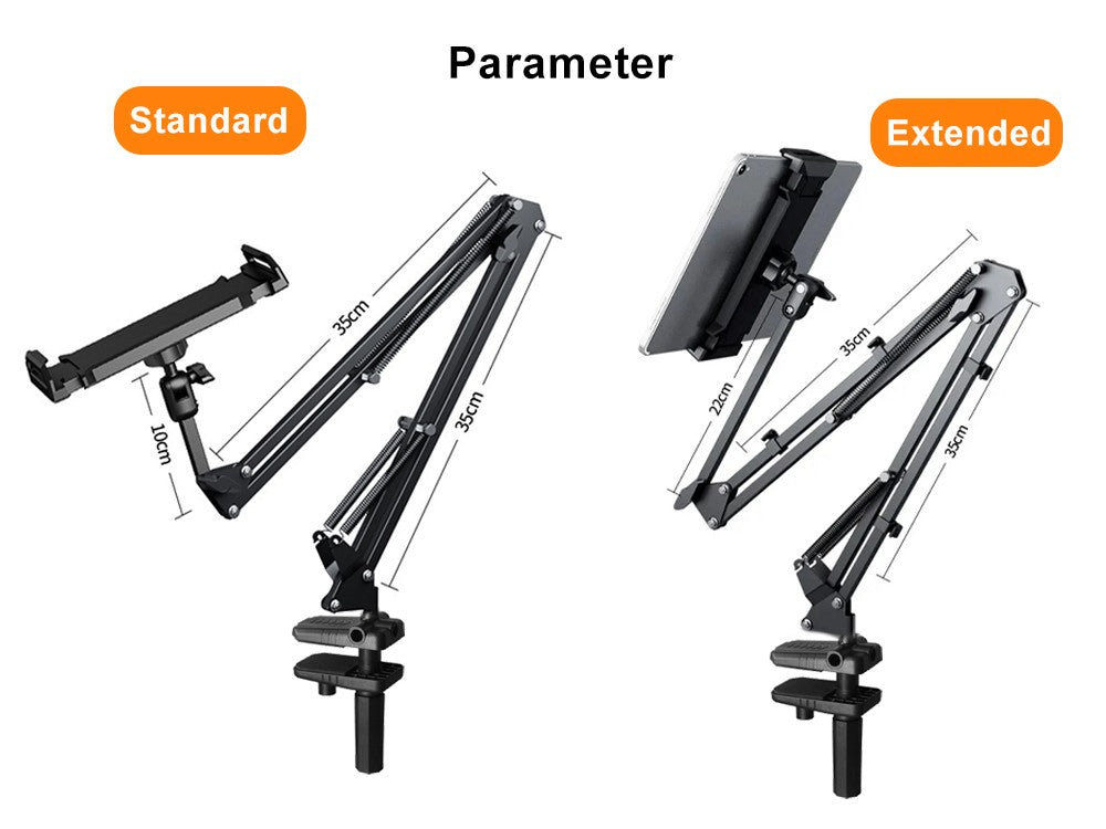 Suporte para tablet para cama, suporte giratório para telefone para 4-12.9 "ipa