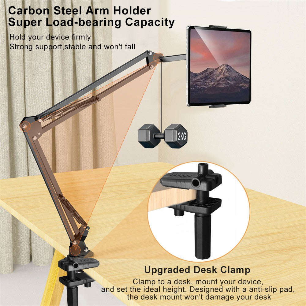 Suporte para tablet para cama, suporte giratório para telefone para 4-12.9 "ipa