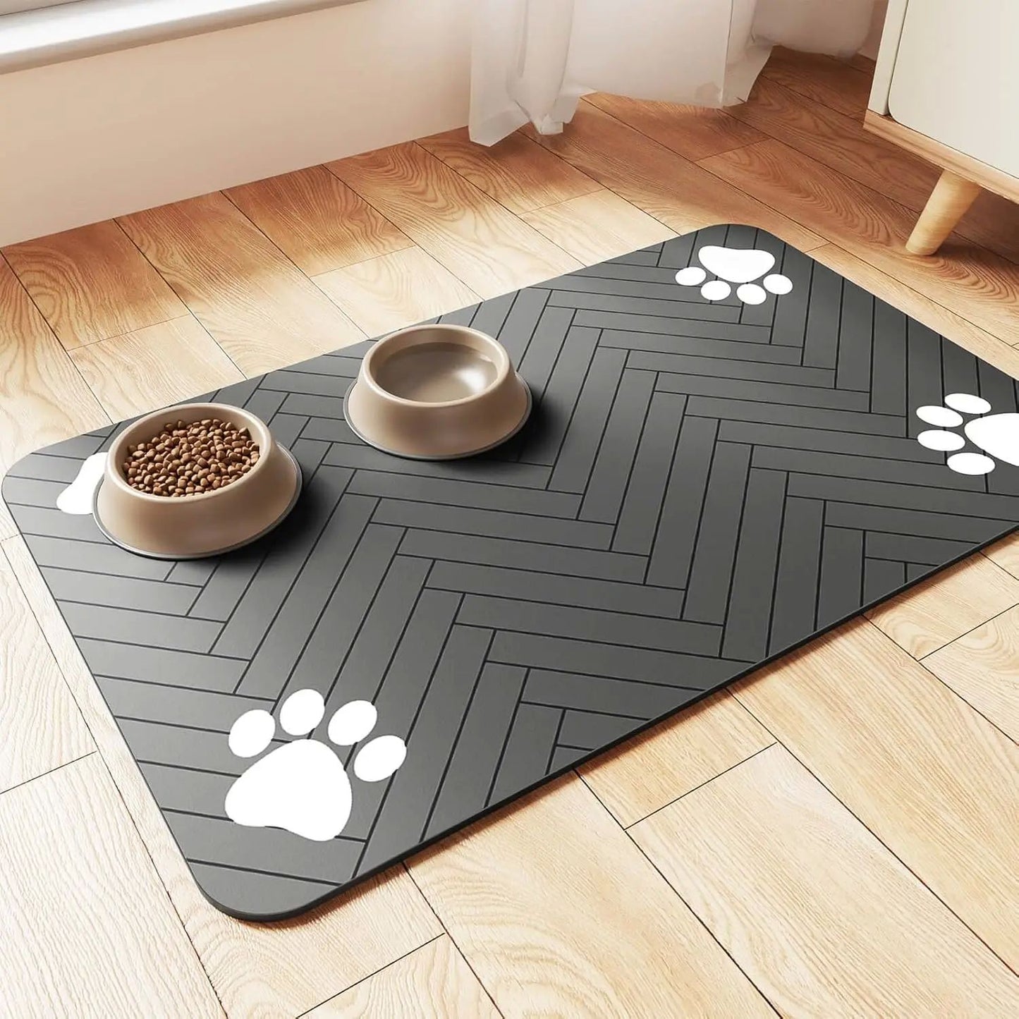 Tapete de alimentação para animais de estimação absorvente