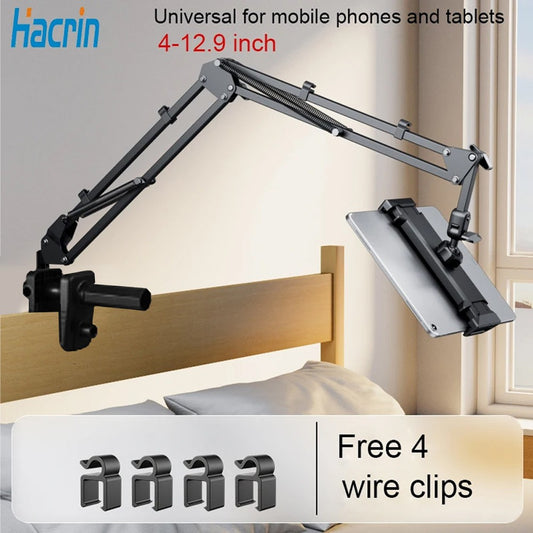 Suporte para tablet para cama, suporte giratório para telefone para 4-12.9 "ipa