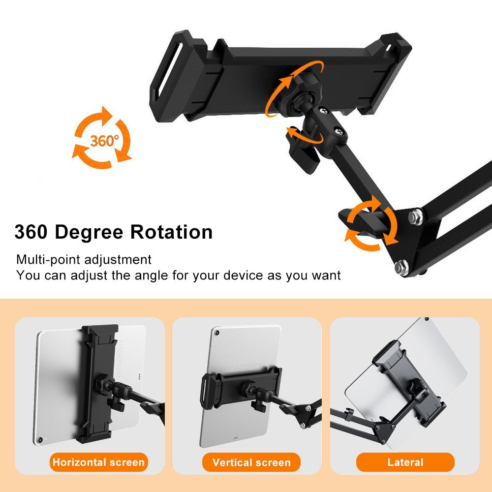 Suporte para tablet para cama, suporte giratório para telefone para 4-12.9 "ipa